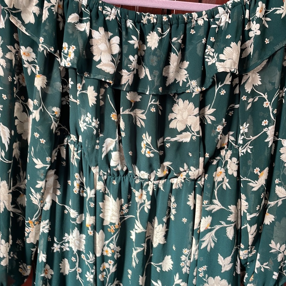 Torrid Dark Green Floral Dress - Picture 7 of 13